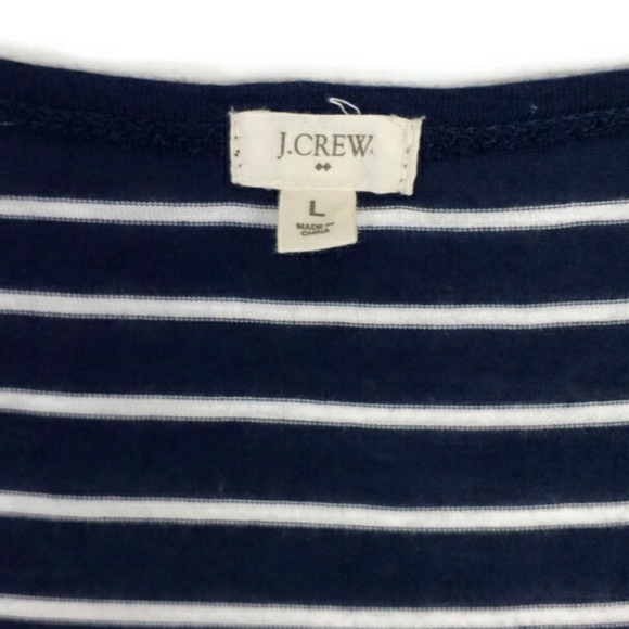 J Crew Factory Multi-Color Stripe Short Dolman Sleeve Tee Womens Size Large - Picture 7 of 12